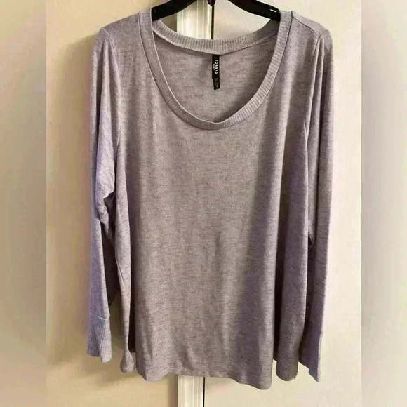 Torrid sleep top crewneck Heather purple long sleeves lightweight 1X - Picture 1 of 6